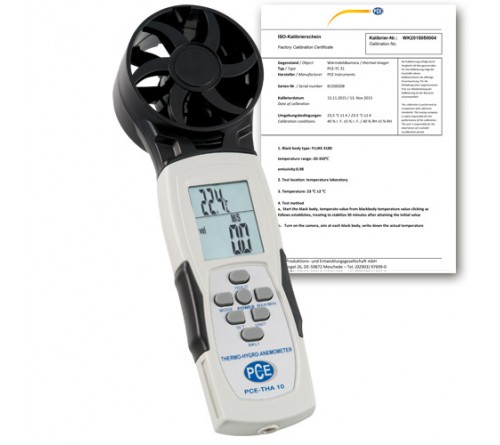 PCE THA 10-ICA [PCE-THA-10-ICA] Multifunction Air Flow Meter  incl. ISO Calibration Certificate